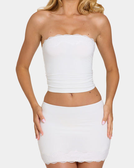 Coconut Modal Lace-Trim Bandeau Top