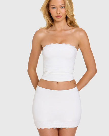 Coconut Modal Lace-Trim Bandeau Top