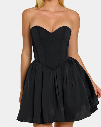 Jet Black Corset Tulle Mini Dress