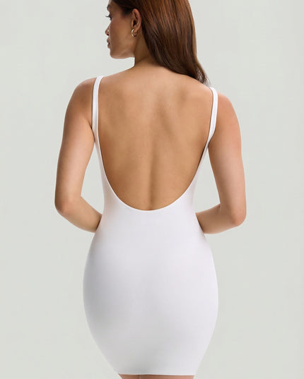 White Modal Low-Back Bodycon Mini Dress