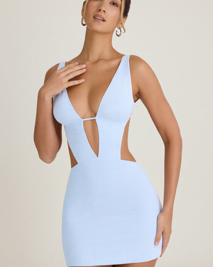 Periwinkle Blue Cut-Out A-Line Mini Dress