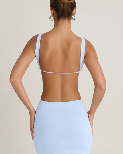 Periwinkle Blue Cut-Out A-Line Mini Dress