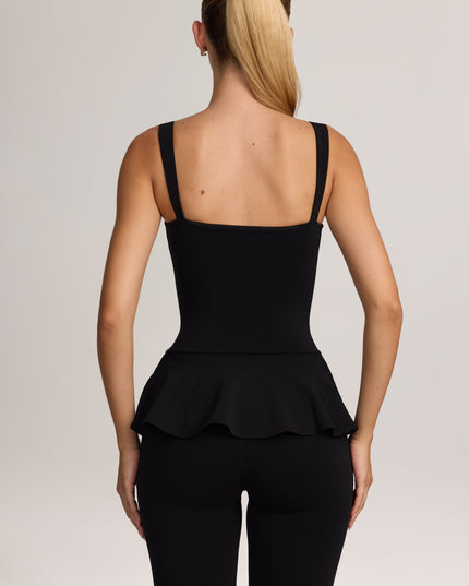 Black Ponte Peplum Top