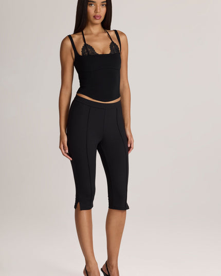 Black Ponte Capri Leggings