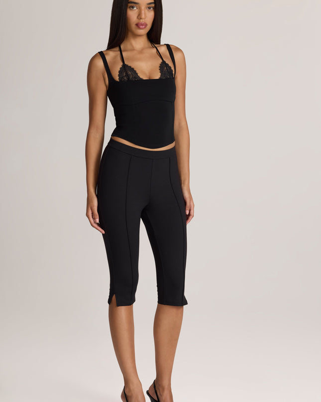 Black Ponte Capri Leggings