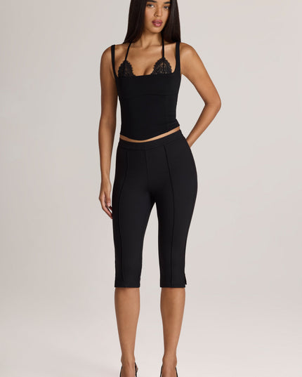 Black Ponte Capri Leggings