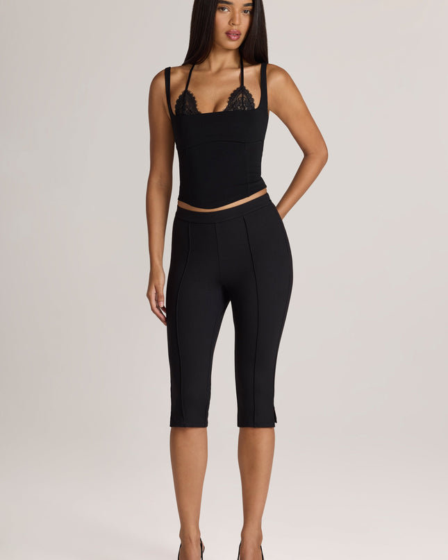 Black Ponte Capri Leggings