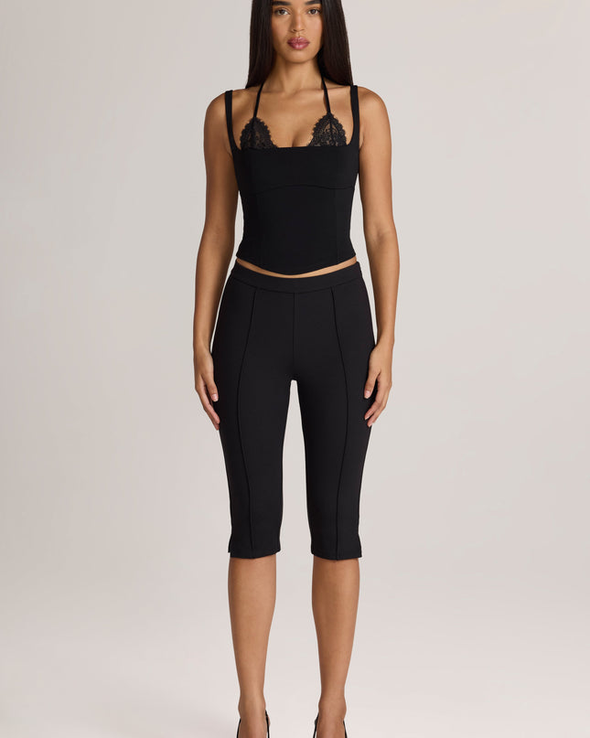 Black Ponte Capri Leggings