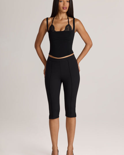 Black Ponte Capri Leggings