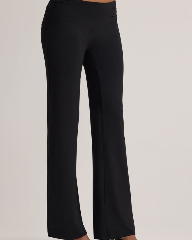Black Modal Mid-Rise Trousers