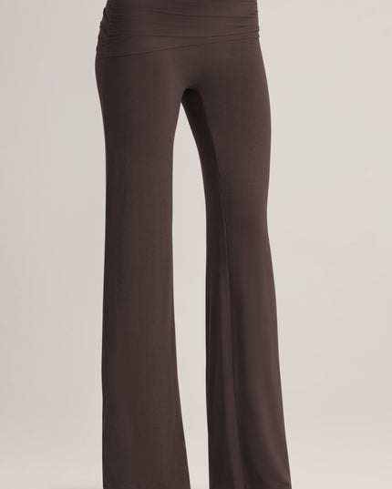 Chocolate Brown Modal Mid-Rise Trousers