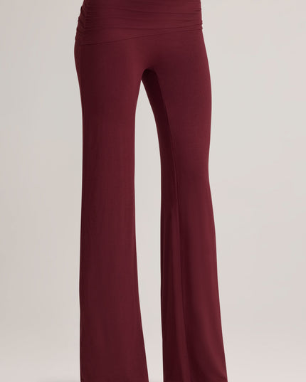 Plum Modal Mid-Rise Trousers