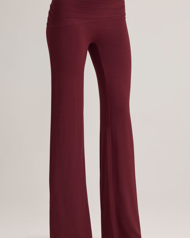 Plum Modal Mid-Rise Trousers
