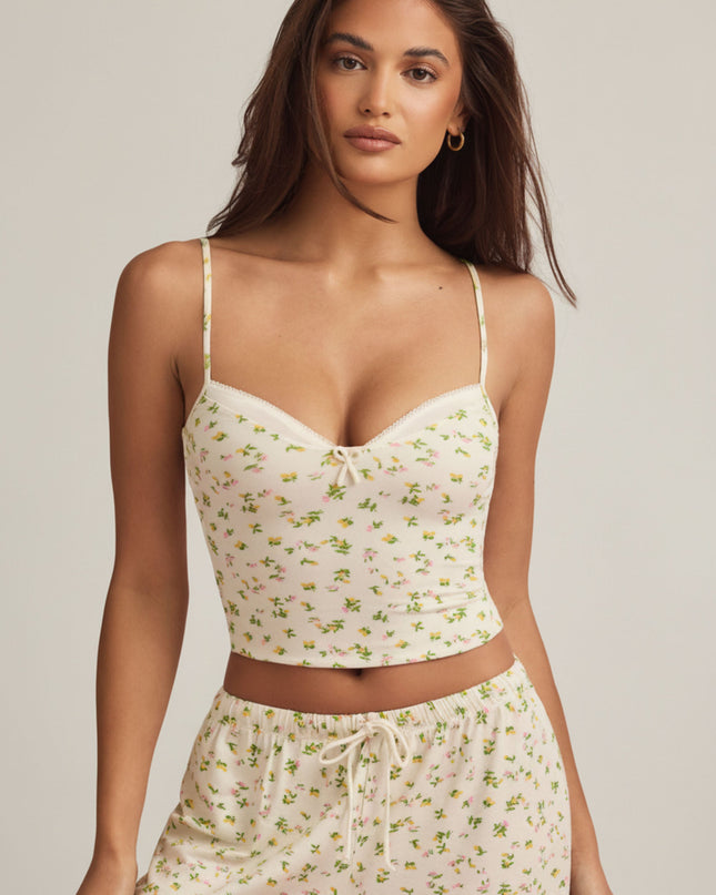 Lemon Print Modal Camisole Pyjama Top