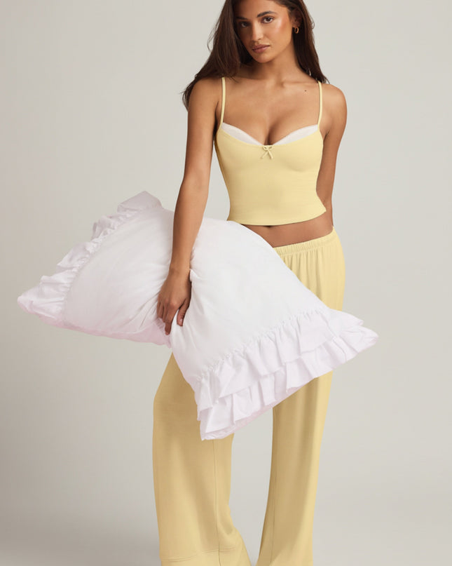 Pastel Yellow Modal Camisole Pyjama Top