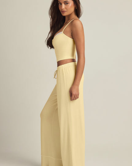 Pastel Yellow Modal Mid-Rise Pyjama Trousers