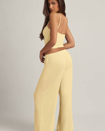 Pastel Yellow Modal Mid-Rise Pyjama Trousers