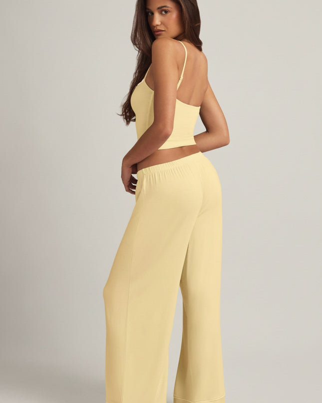 Pastel Yellow Modal Mid-Rise Pyjama Trousers