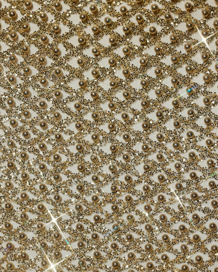 Gold Embellished Low-Rise Mini Skirt