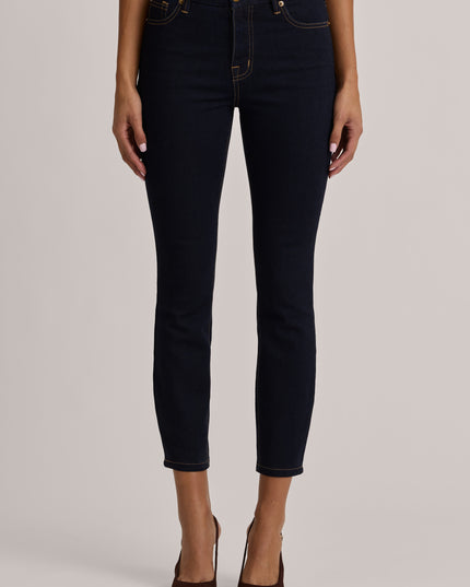 Dark Wash High-Rise Cropped Skinny Jeans