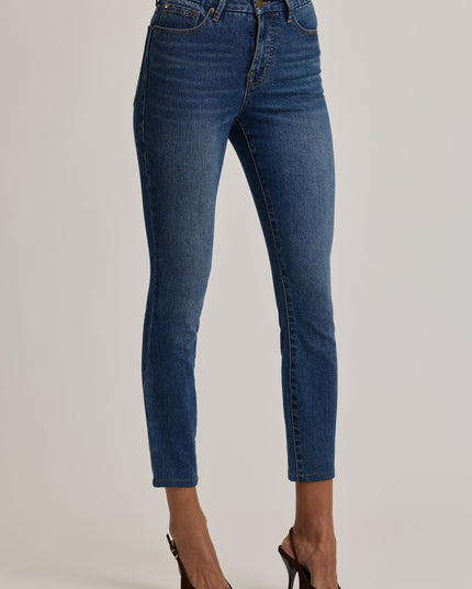 Mid Wash High-Rise Cropped Skinny Jeans