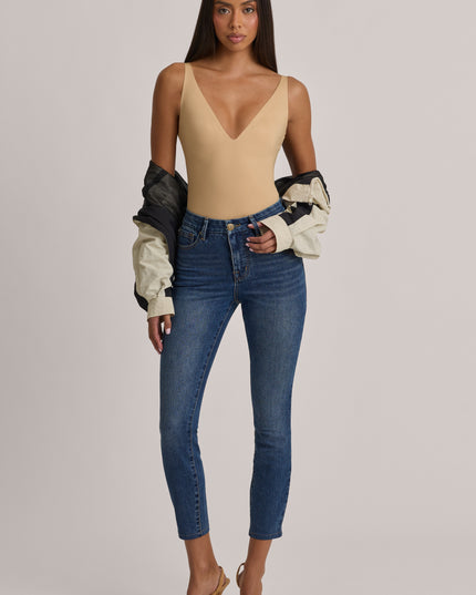 Mid Wash High-Rise Cropped Skinny Jeans