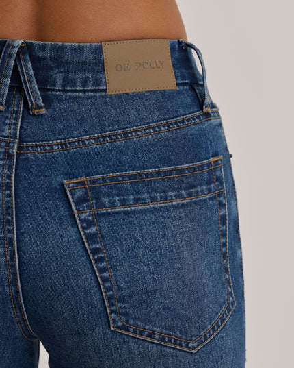 Mid Wash High-Rise Cropped Skinny Jeans