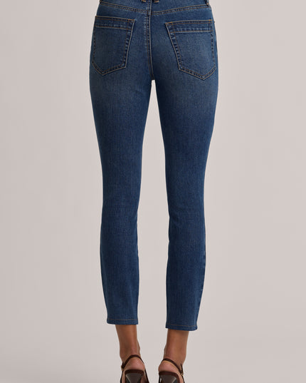 Mid Wash High-Rise Cropped Skinny Jeans