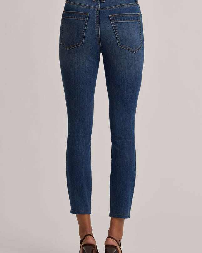 Mid Wash High-Rise Cropped Skinny Jeans