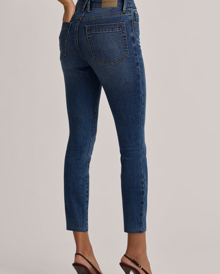 Mid Wash High-Rise Cropped Skinny Jeans