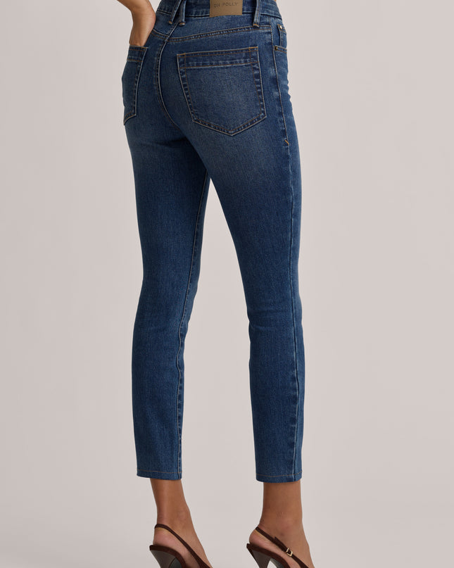 Mid Wash High-Rise Cropped Skinny Jeans