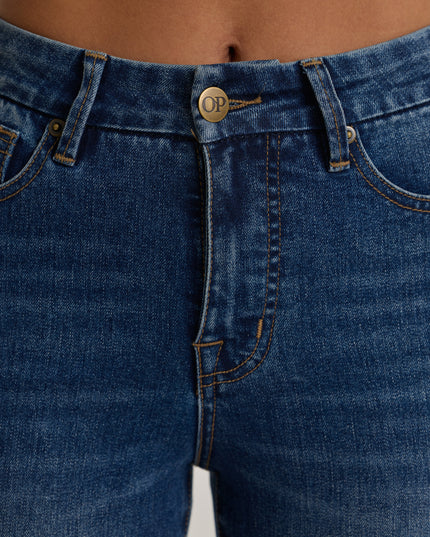 Mid Wash High-Rise Cropped Skinny Jeans