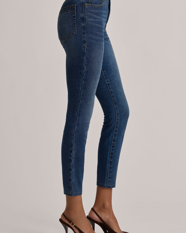 Mid Wash High-Rise Cropped Skinny Jeans