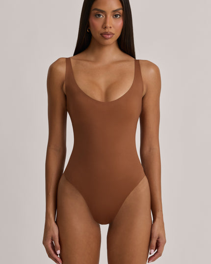 Almond Scoop-Neck Cheeky Bodysuit