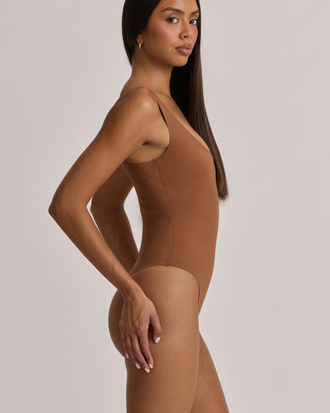 Almond Scoop-Neck Cheeky Bodysuit