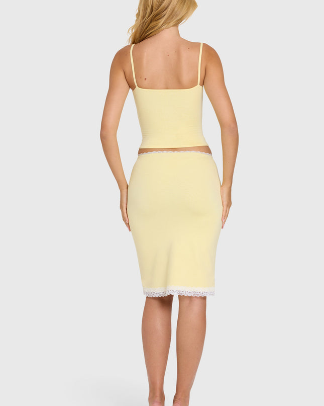 Butter Modal Lace-Trim Midi Skirt