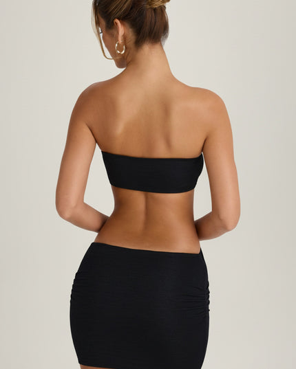Black Bandeau Cut-Out Mini Dress