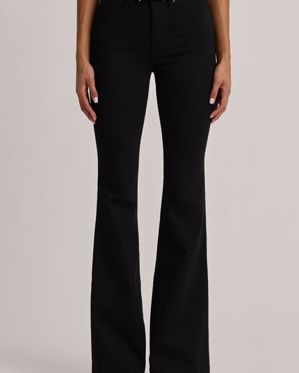Black Wash High-Rise Flared Jeans