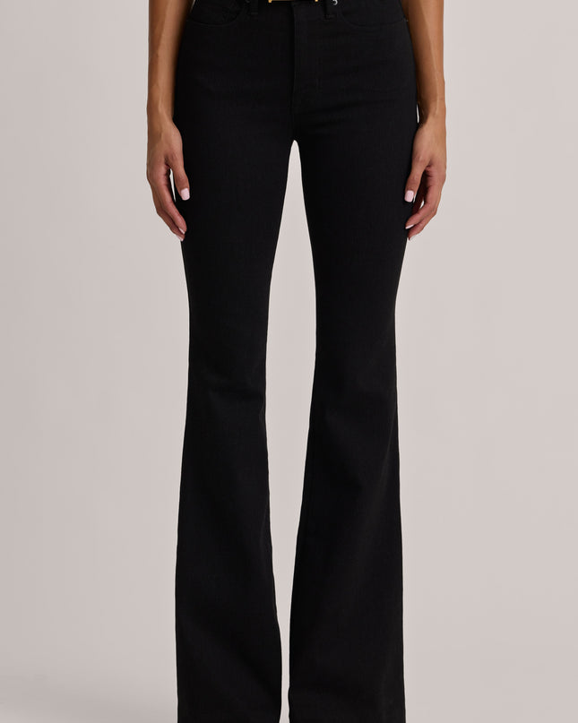 Black Wash High-Rise Flared Jeans