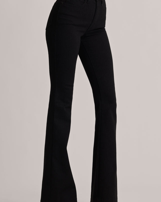 Black Wash High-Rise Flared Jeans