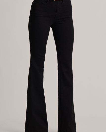 Black Wash High-Rise Flared Jeans