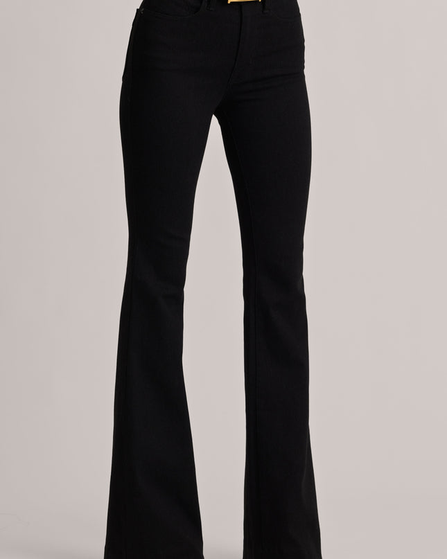 Black Wash High-Rise Flared Jeans