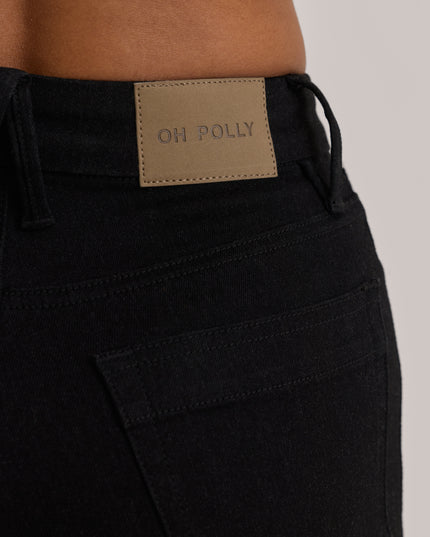 Black Wash High-Rise Flared Jeans