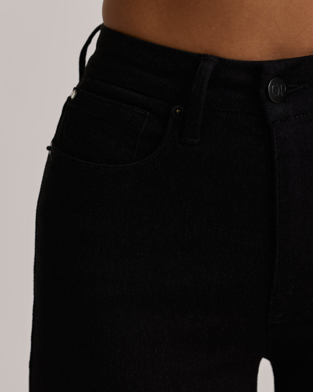 Black Wash High-Rise Flared Jeans