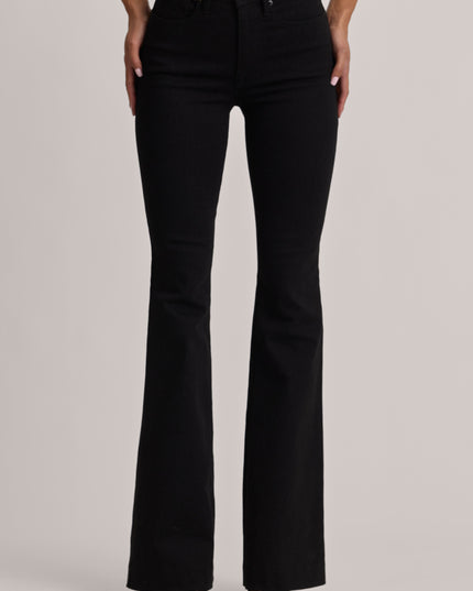 Black Wash High-Rise Flared Jeans