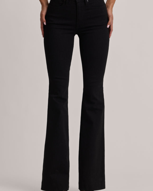 Black Wash High-Rise Flared Jeans