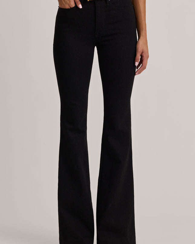 Black Wash High-Rise Flared Jeans