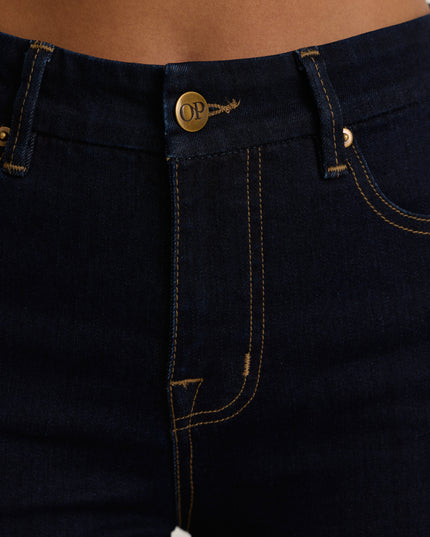 Dark Wash High-Rise Flared Jeans