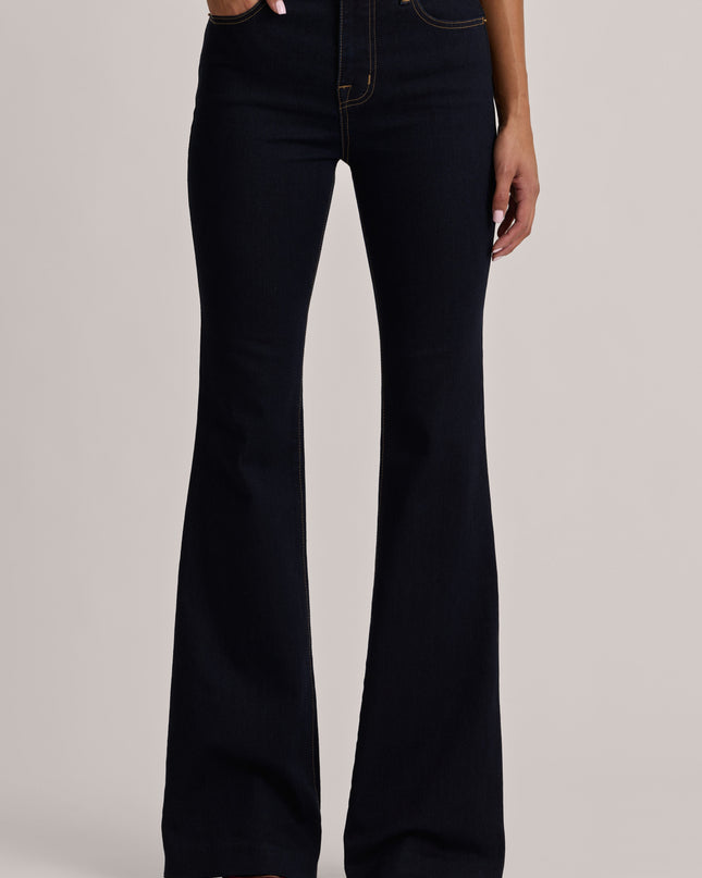 Dark Wash High-Rise Flared Jeans