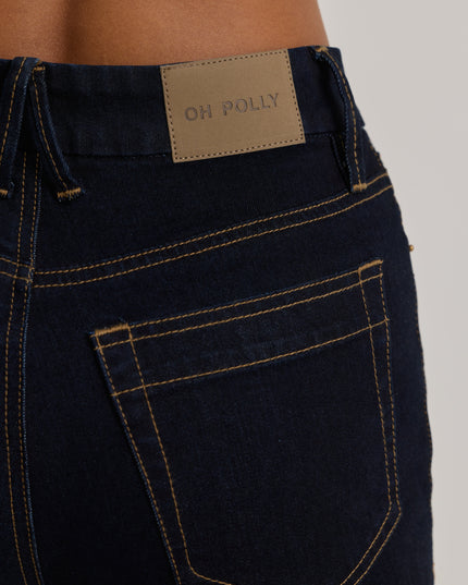 Dark Wash High-Rise Flared Jeans